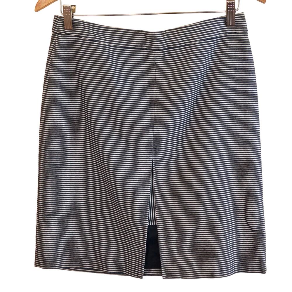 KATE SPADE SATURDAY MIDI STRIPED SPLIT OFFICE SKIRT